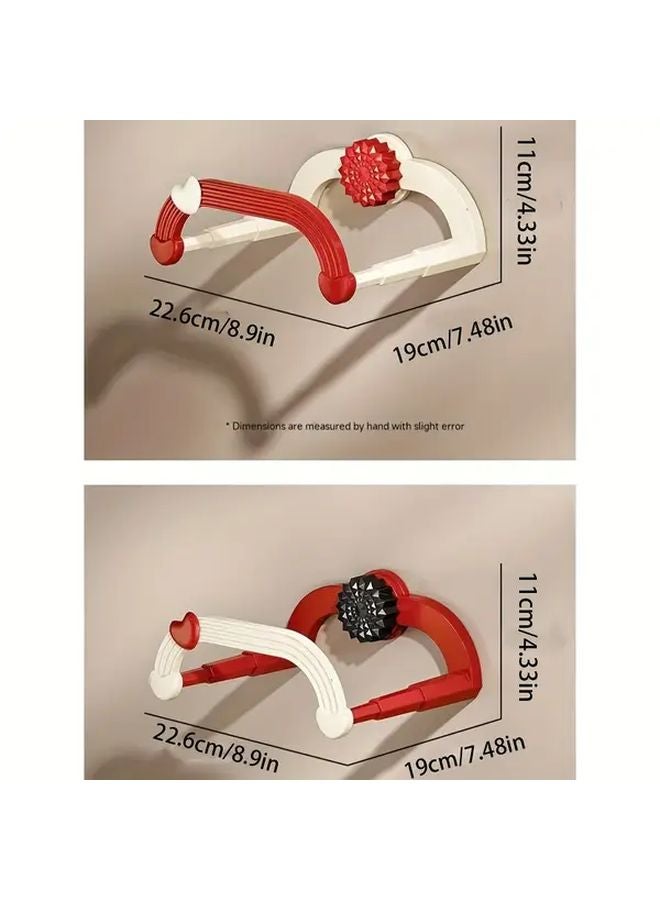 Red Rotating Retractable Suction Cup Hanging Shelf No Drill Wall Mounted Bathroom Storage Rack - Image 3